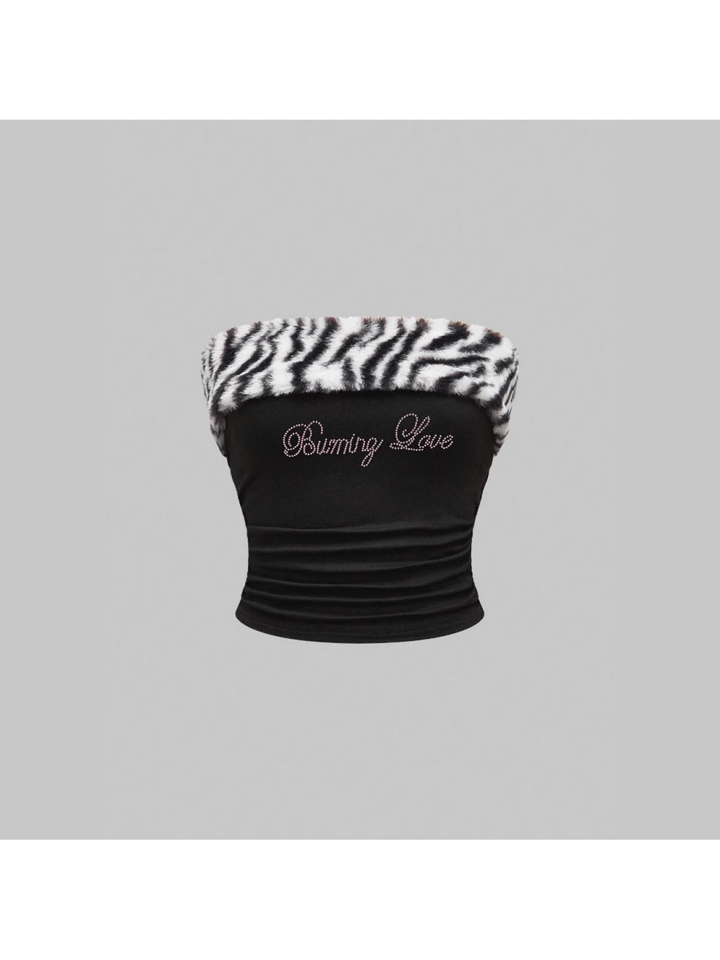 "Burning Love" Tiger Fur & Rhinestone Tube Top