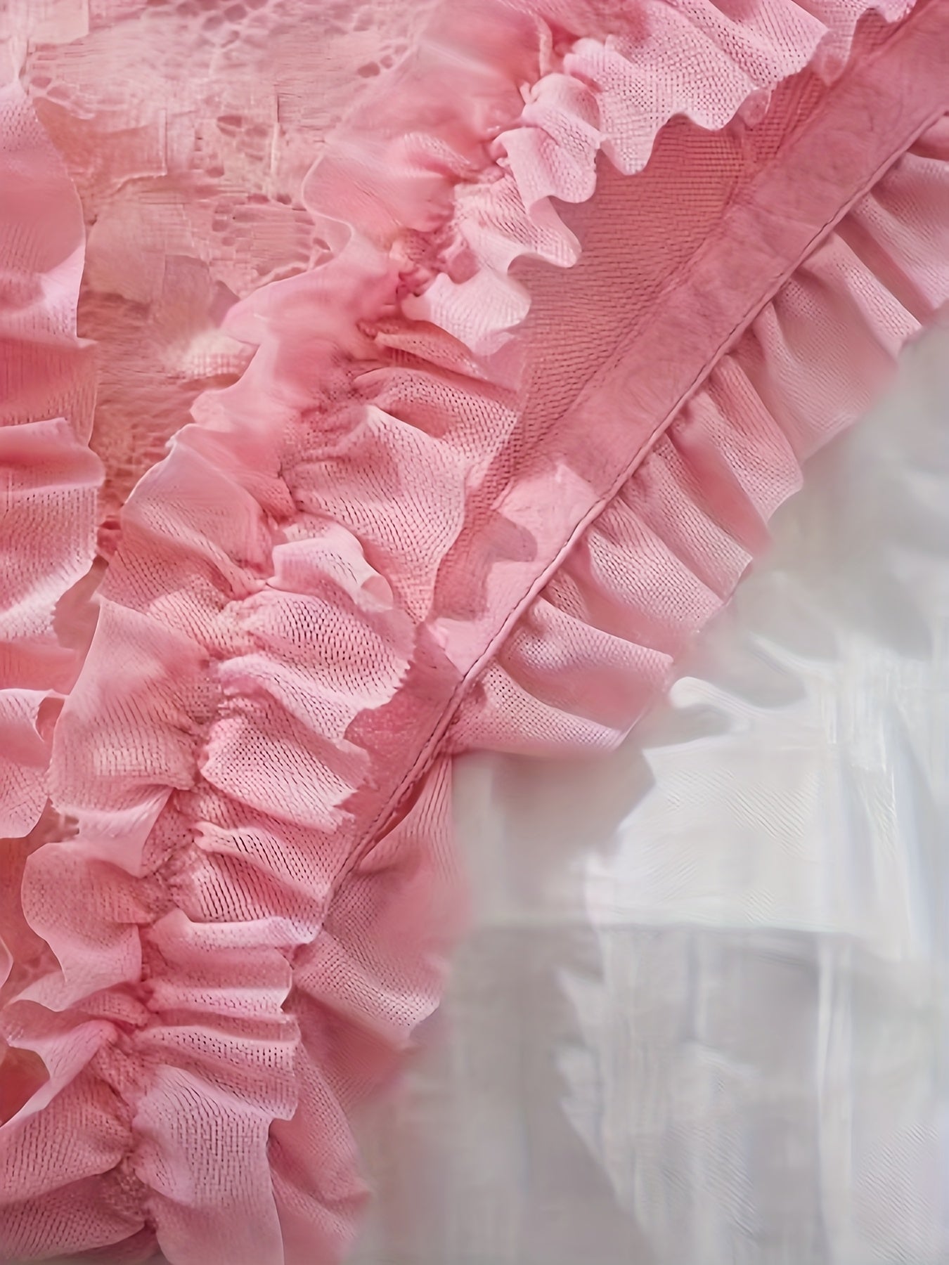 Lace Mesh Patchwork Ruffled Flounce Bow Fashion Underwear