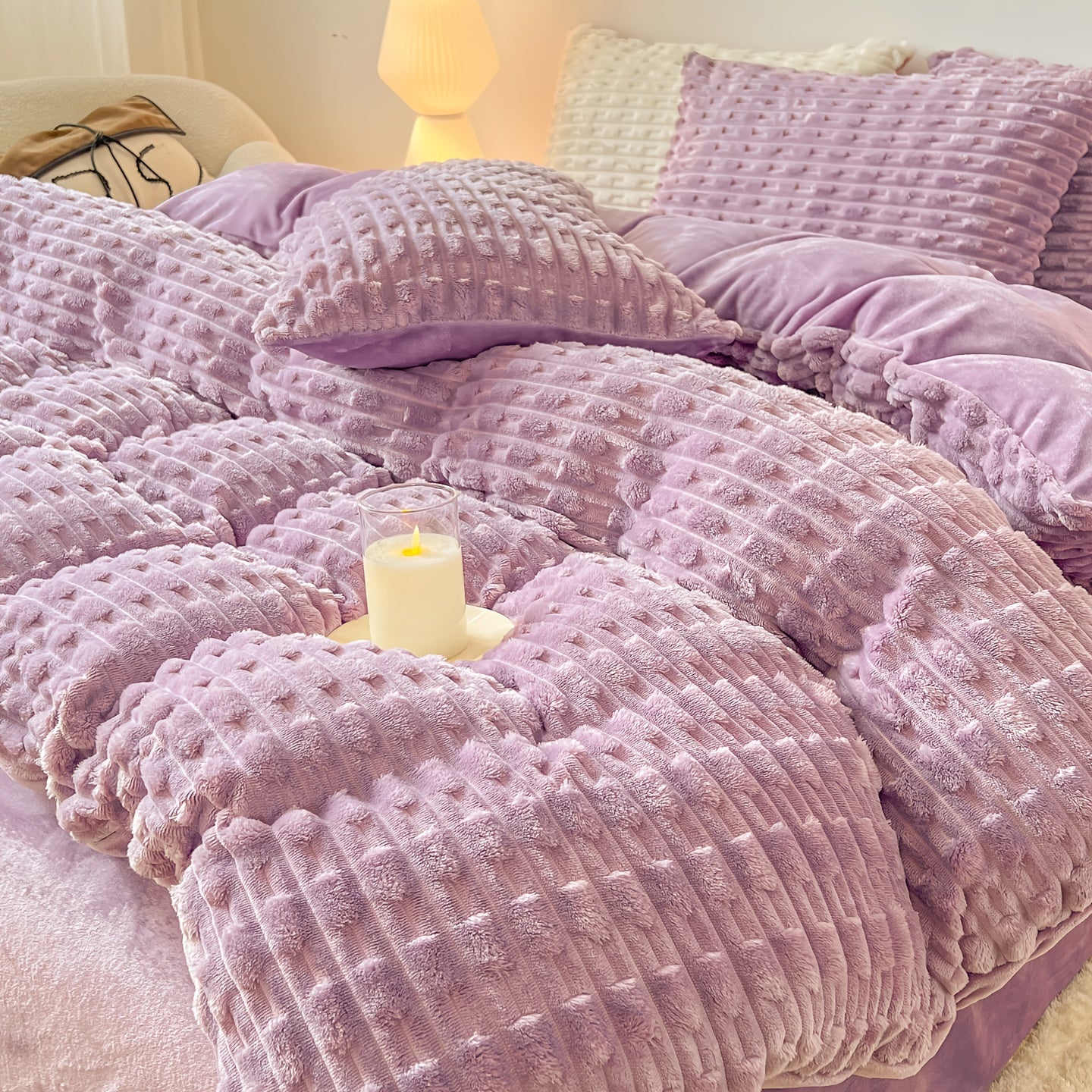 Solid Color Warm Duvet Cover Set