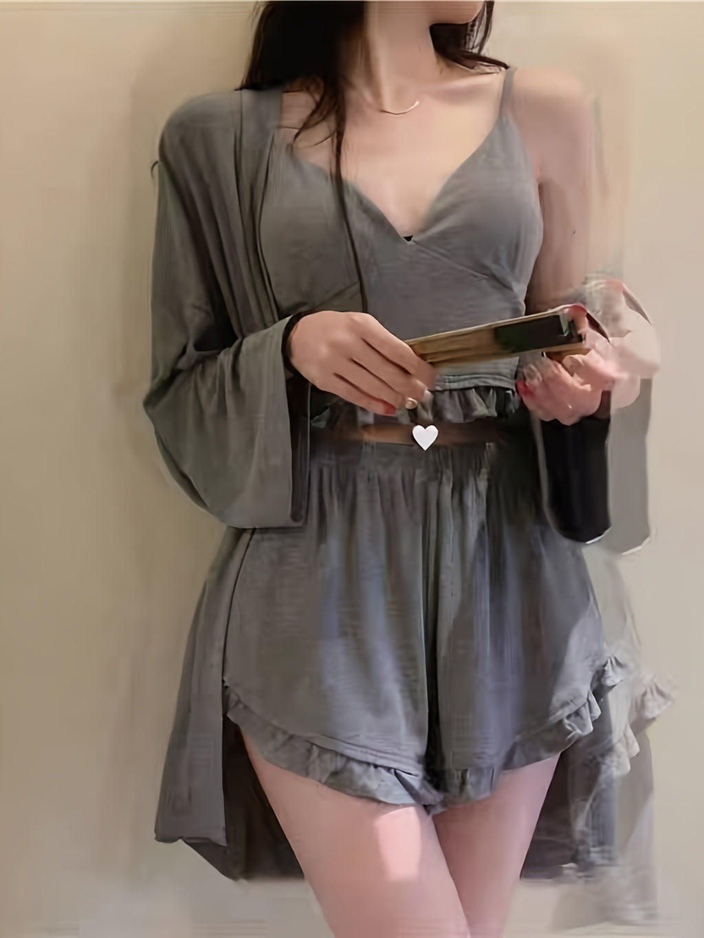 Short Sleeve Camisole and Bra Set