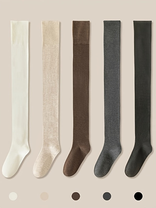 5 Pairs Autumn Winter Over-the-Knee Socks