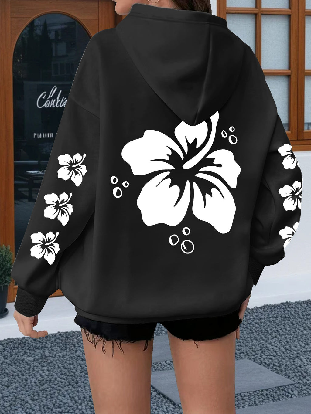 Floral Print Hoodie