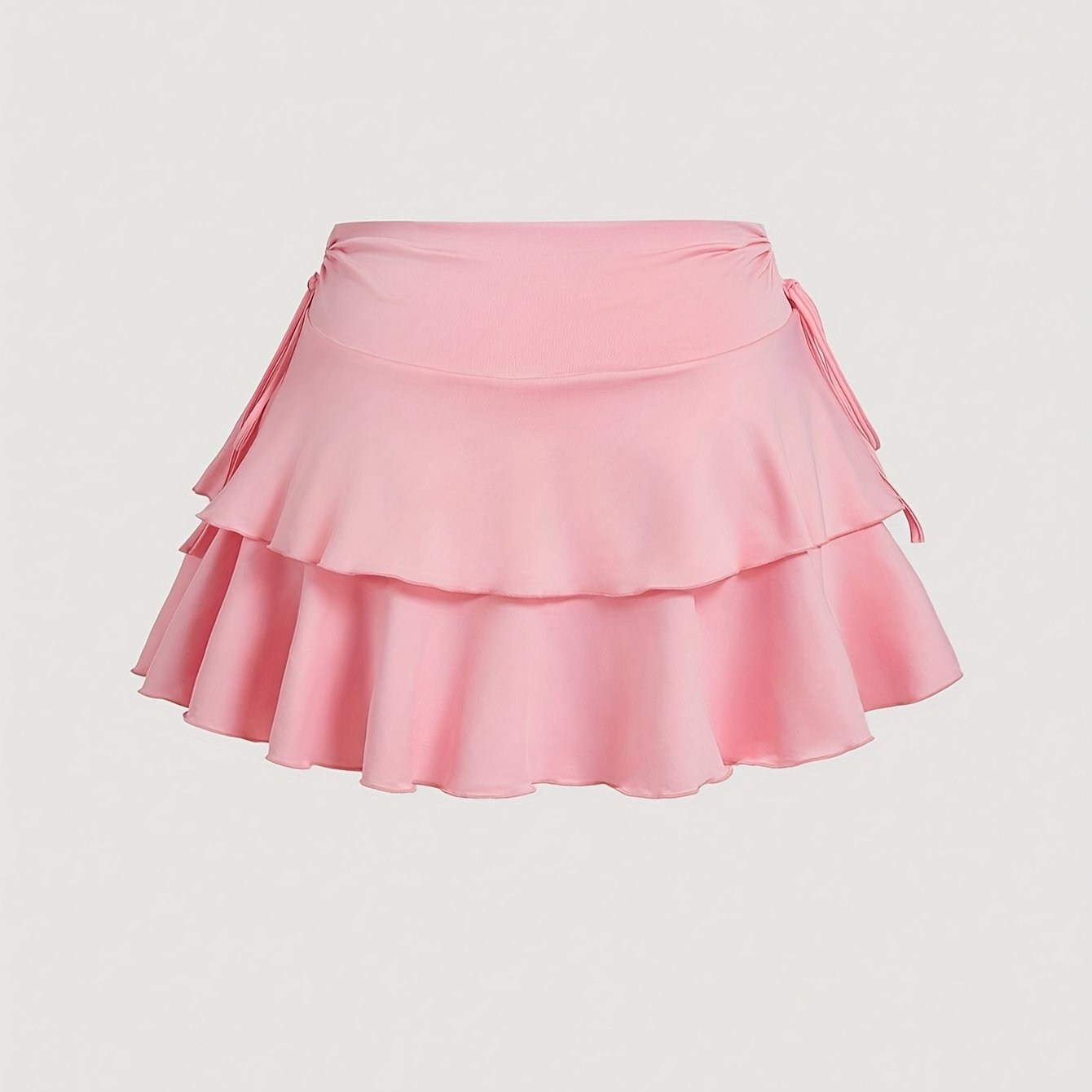 Tiered Skirt with Side Drawstring