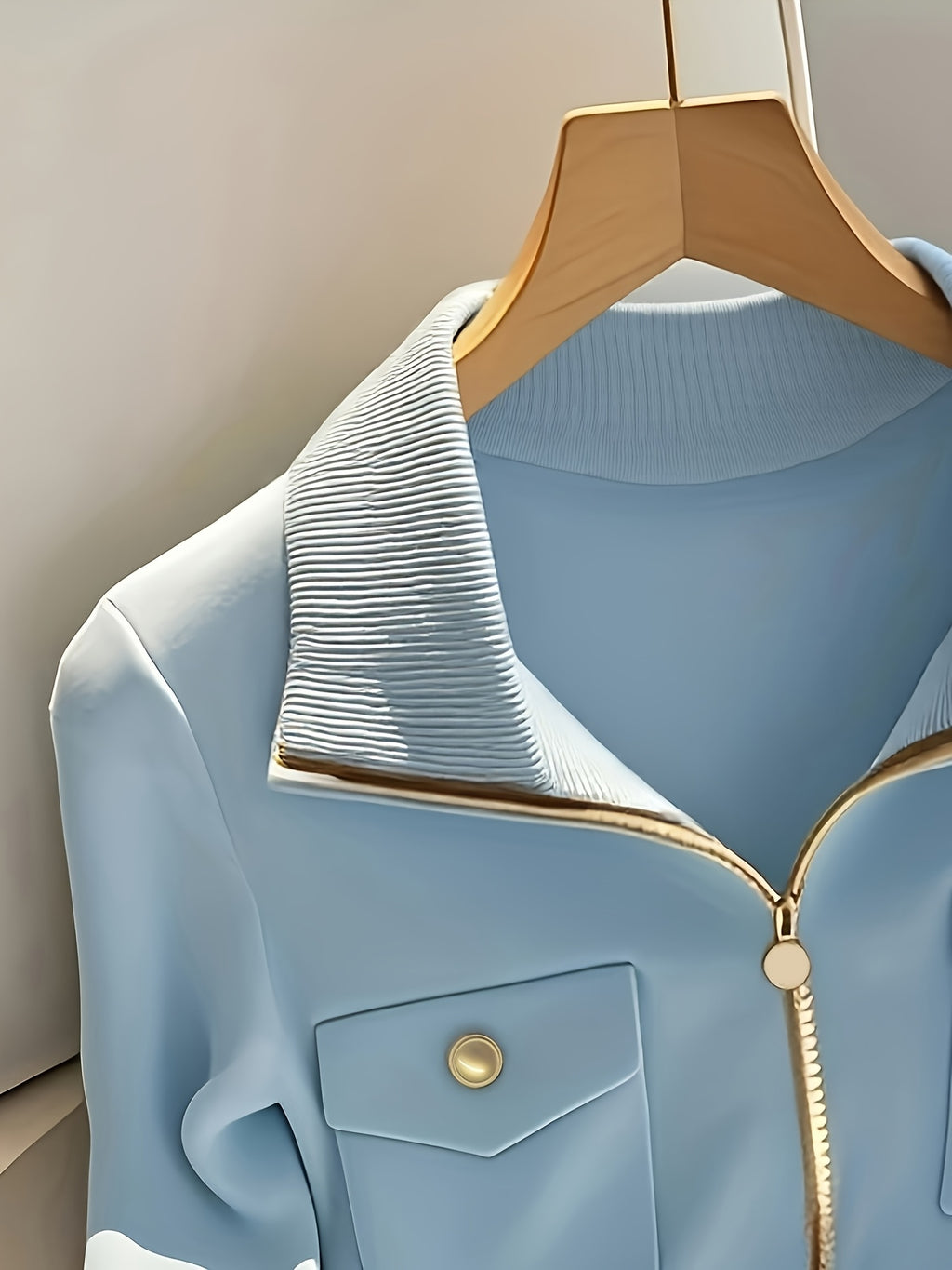 High-Neck Zip-Up Cardigan