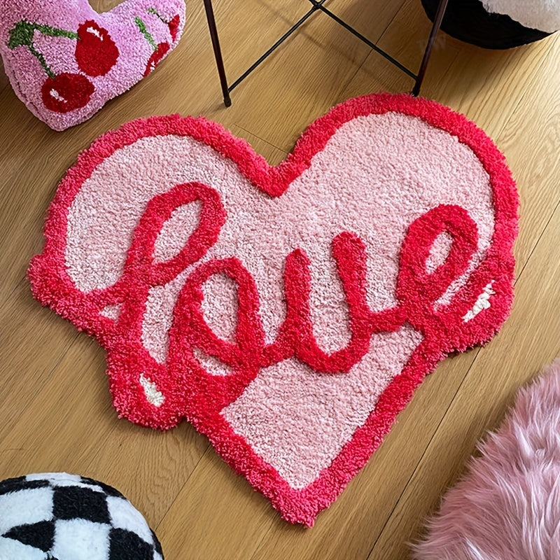 Love Heart Design Middle Plush Carpet