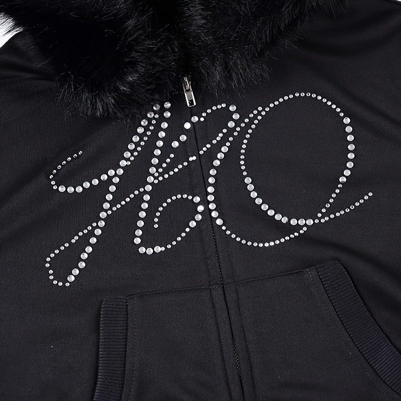 Hooded Jacket with Fake Fur