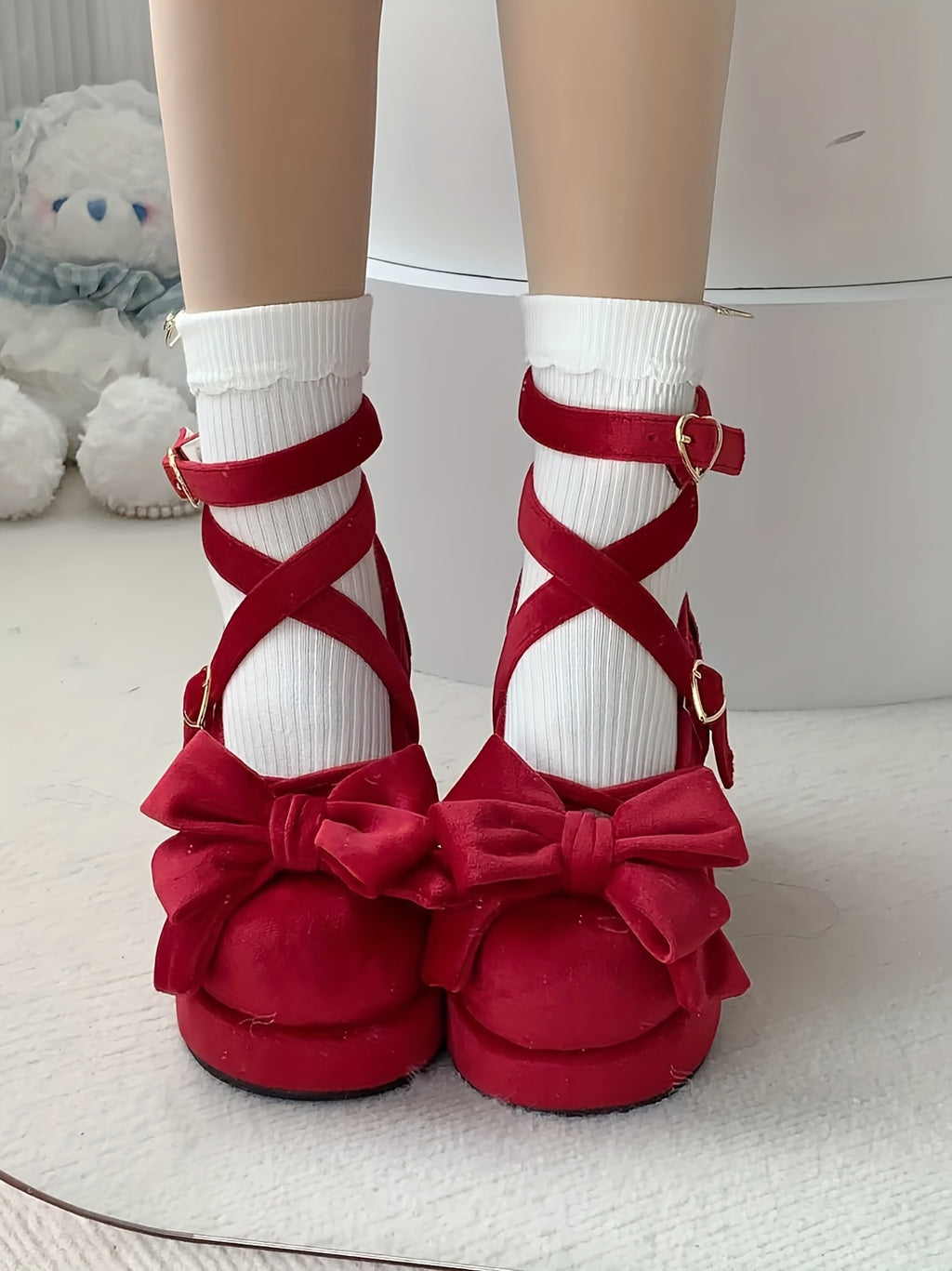 Mid-Heel Round Toe Slip-On Loafers