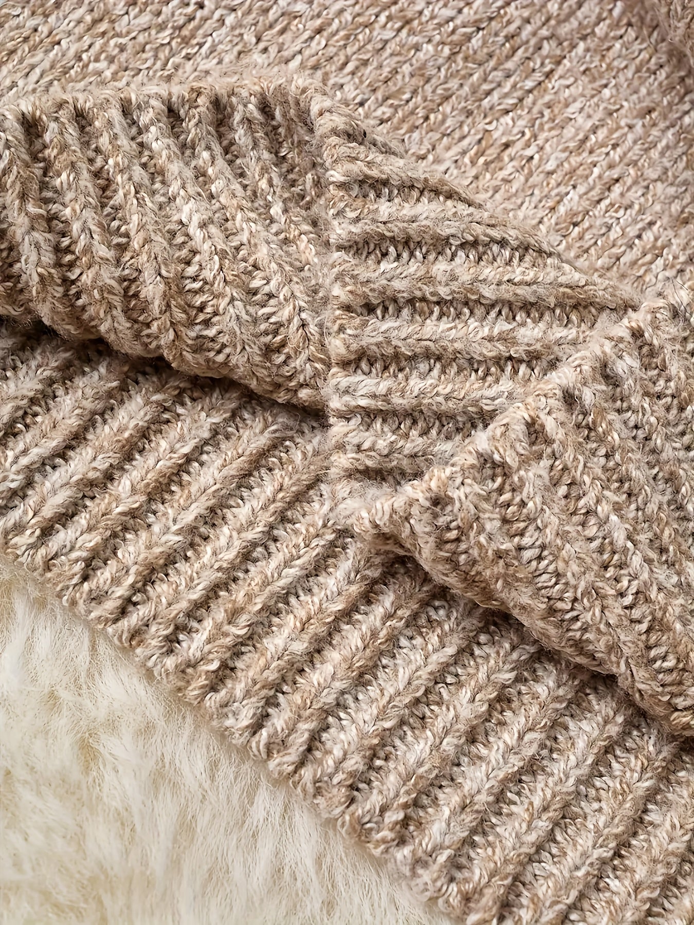 Oversized Beige & White Leopard Print (Brown/Black) Cable- Sweater