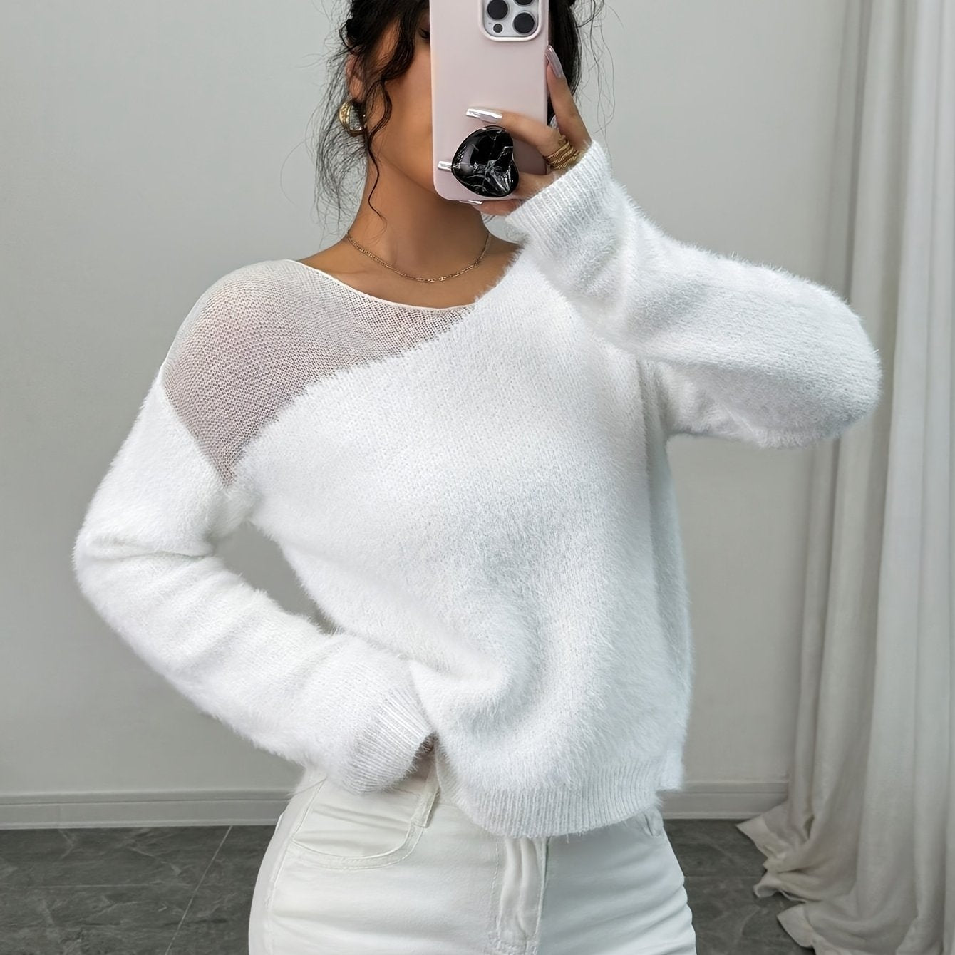 Elegant Semi-Sheer Sweater