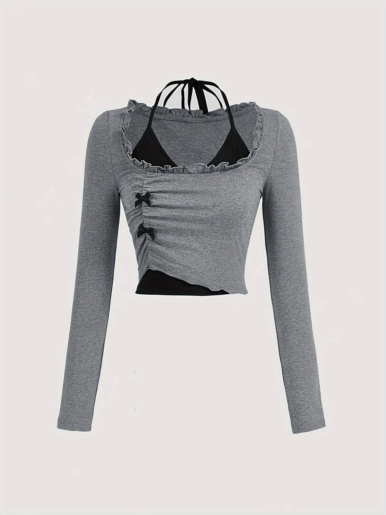 Halter Neck Top with Adjustable Bow Tie Detail