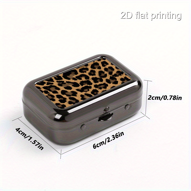 {1pc} Leopard Print Portable Metal Ashtray
