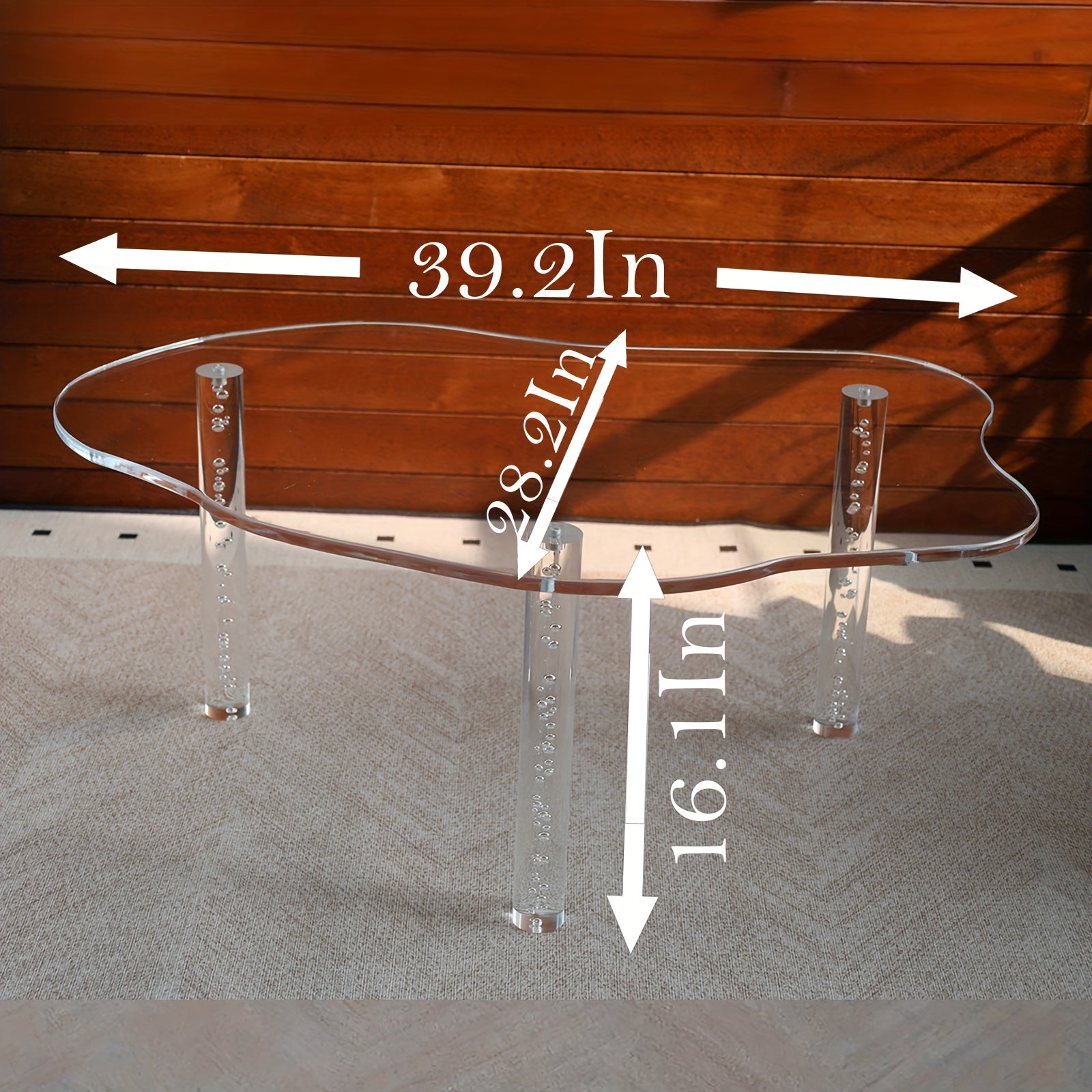 39.2'' Clear Acrylic Coffee Table