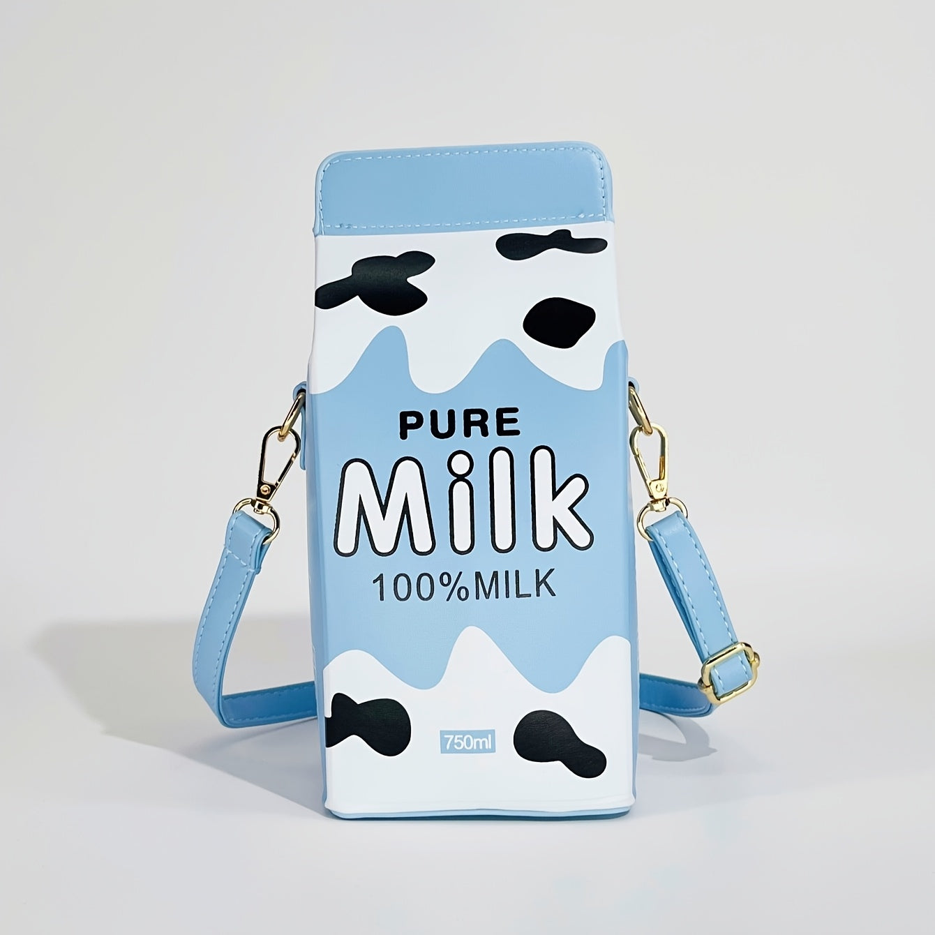 Women's Fashion Milk Carton-Shaped Letter and Cow Print Crossbody Bag with Adjustable Strap and Zipper Closure, Casual Commuter Satchel for Travel and Everyday Use - Strawberry Pattern Square Purse, Lightweight Handbag, Playf