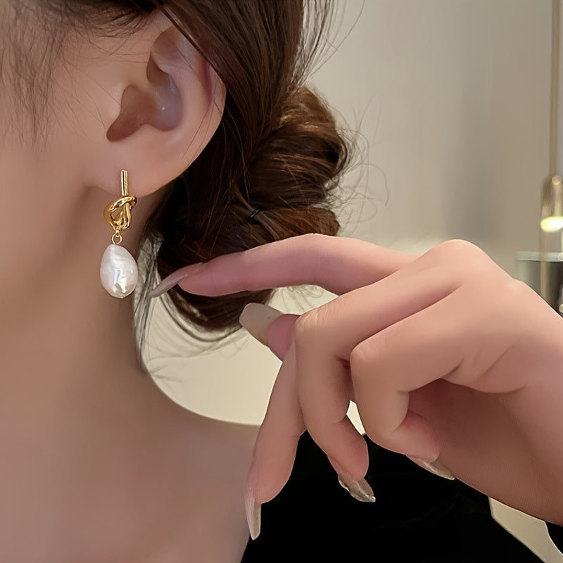 Knotting Freshwater Pearl Earrings