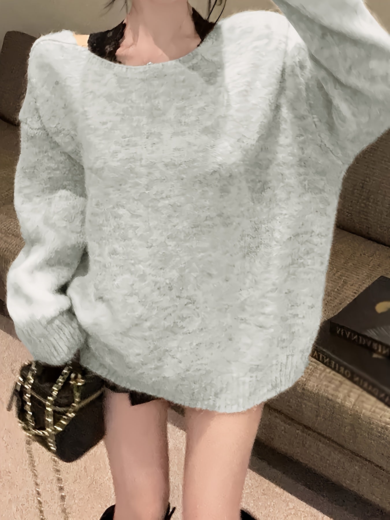 Casual Off-the-Shoulder Bow Sweater