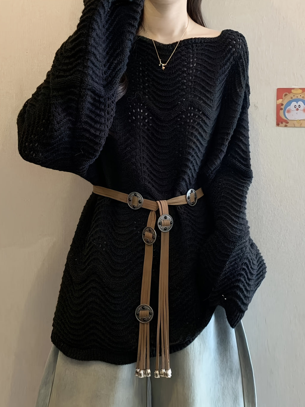 Off-Shoulder/One-Shoulder Lace Kimono Jacket