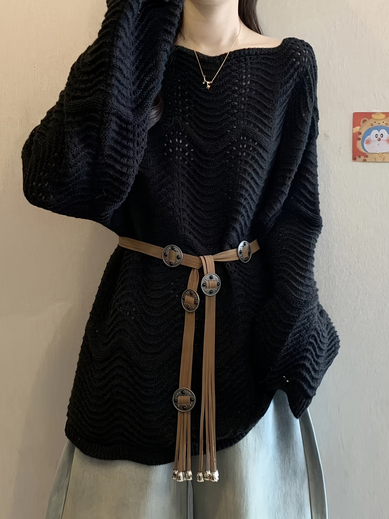 Off-Shoulder/One-Shoulder Lace Kimono Jacket