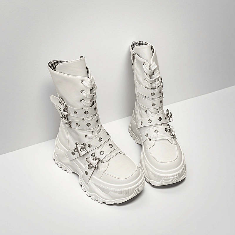 Thick Soled High Top Casual Shoes