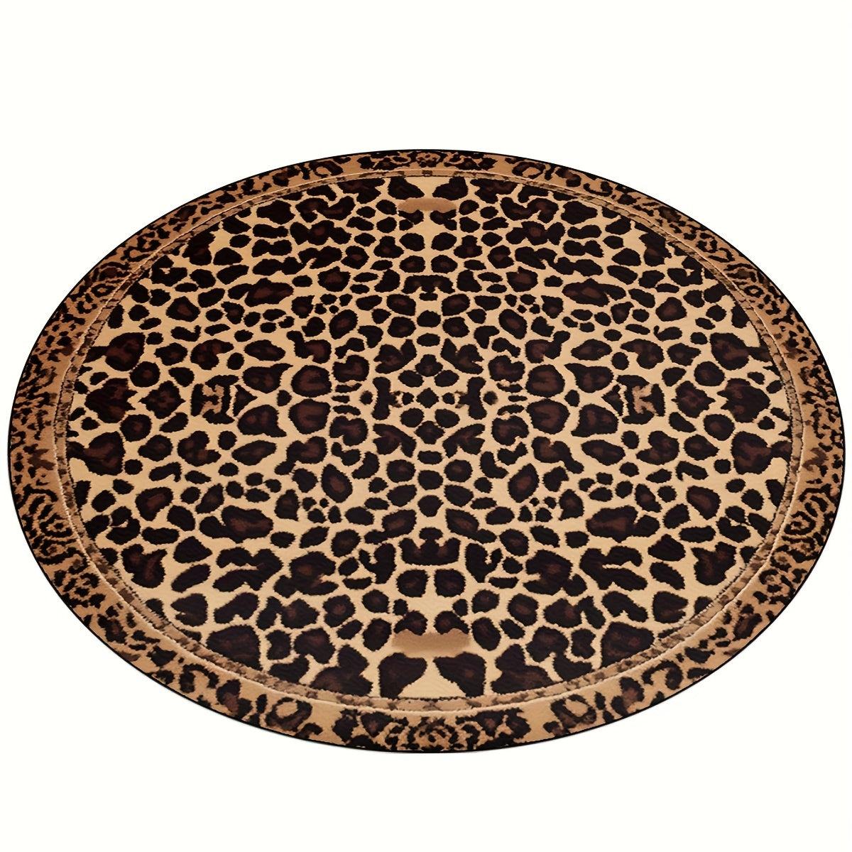 Leopard Print Round Mat