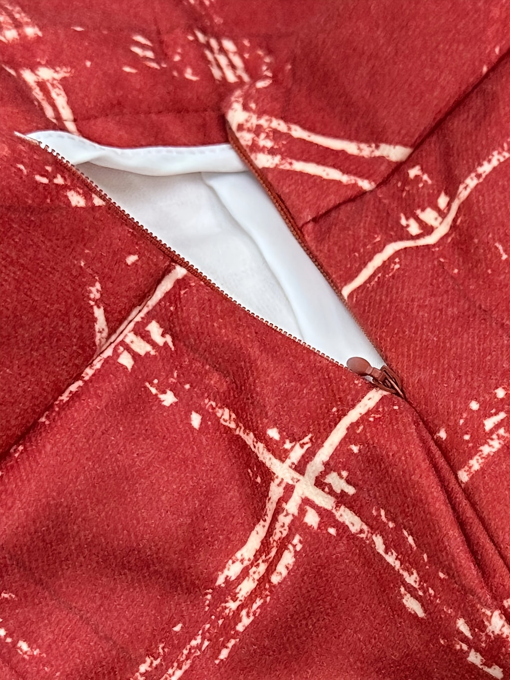 Red Plaid Flared Wide-Leg Casual Trousers