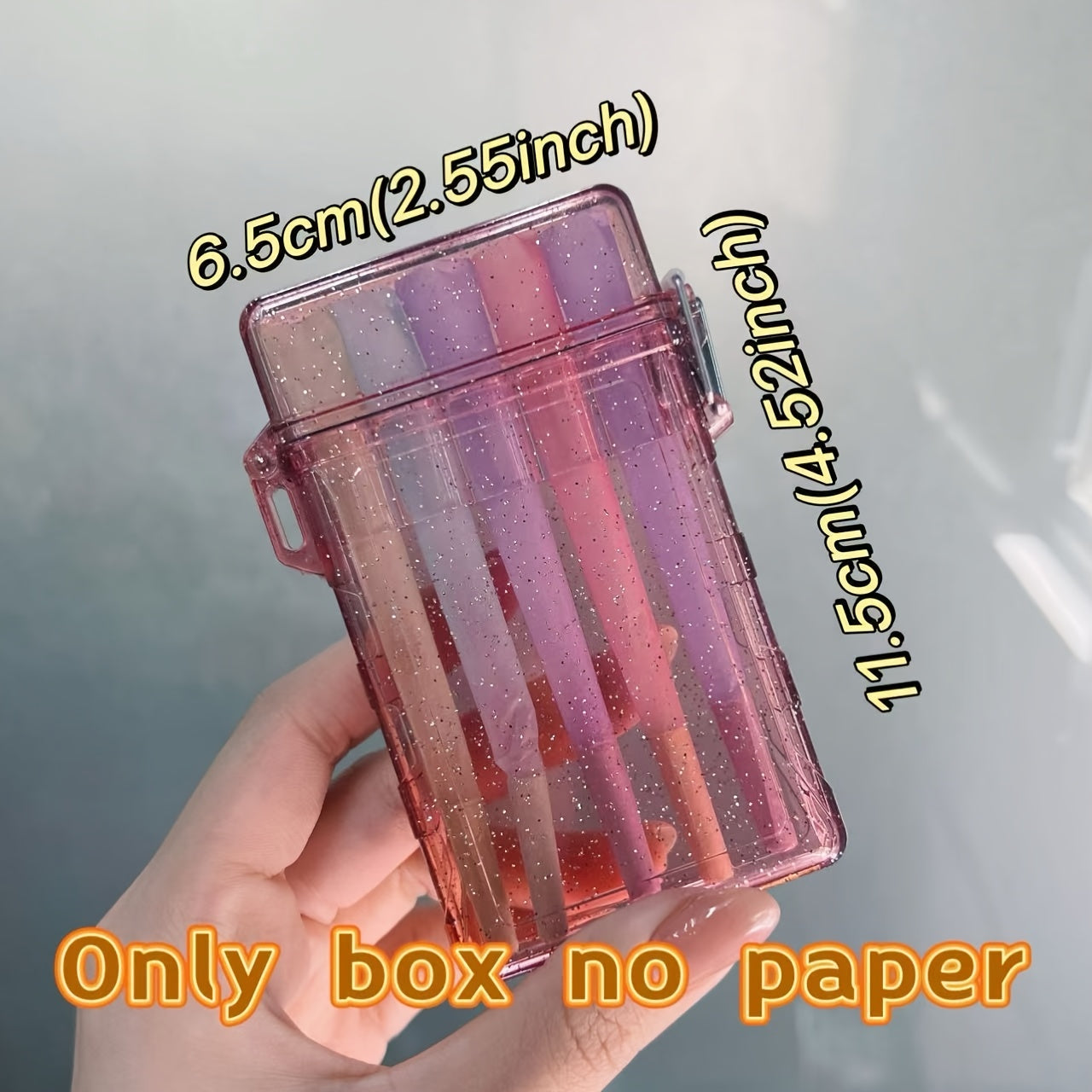 Pink Acrylic-like Cigarette Case with Flip-Top Lid & Pre-Rolled Cone Holder