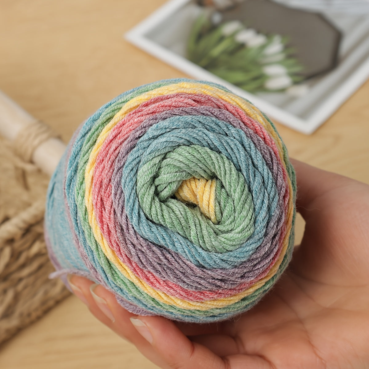 {2pcs} Rainbow Milk Yarn