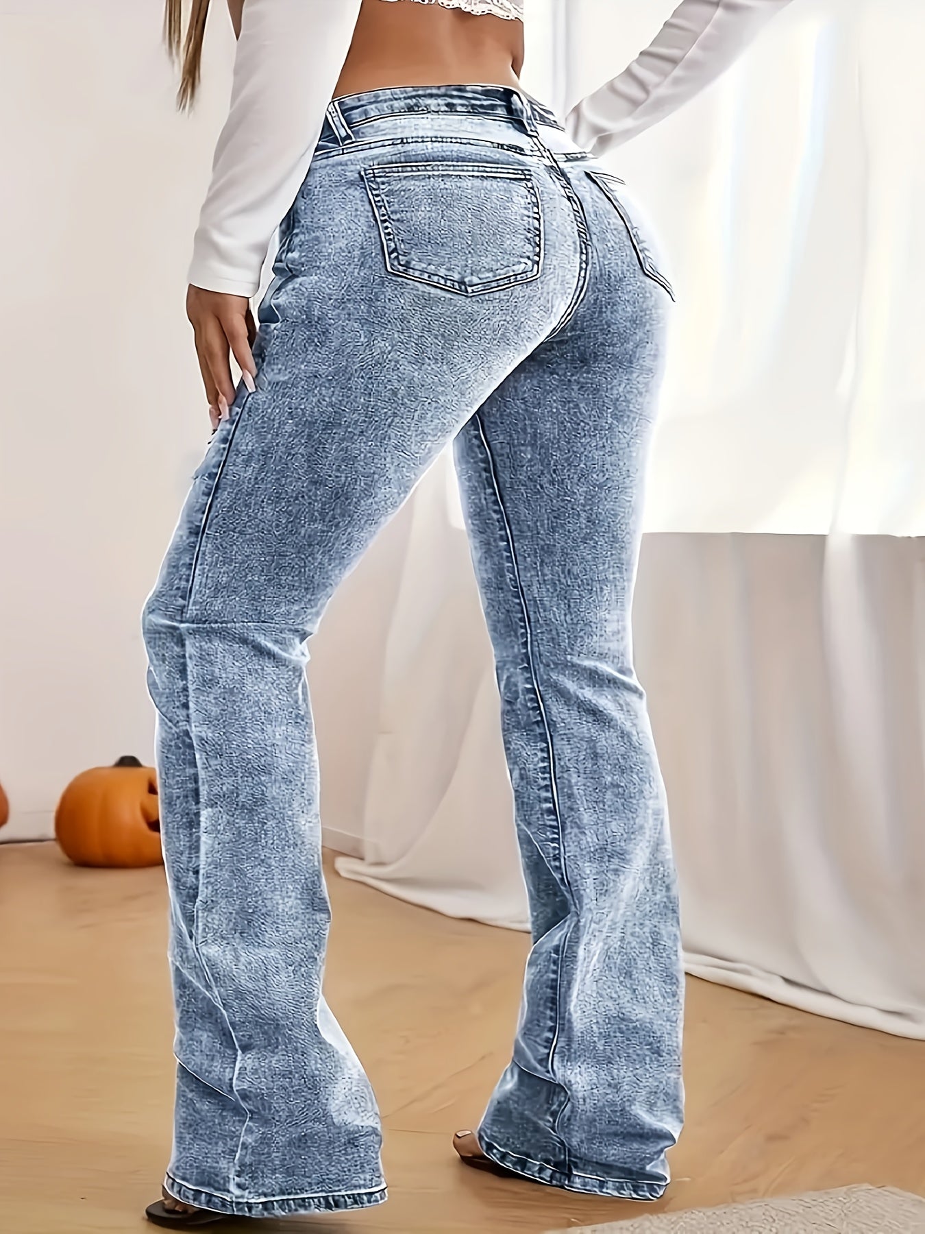 Stretch Vintage Slimming Flared Denim Pants
