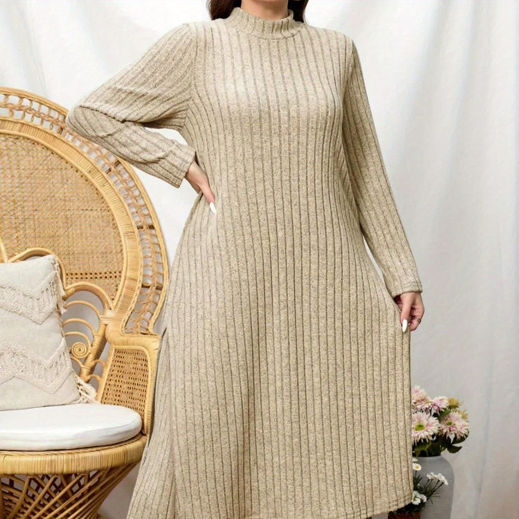 High Neck Ribbed Top + Pants Casual Set