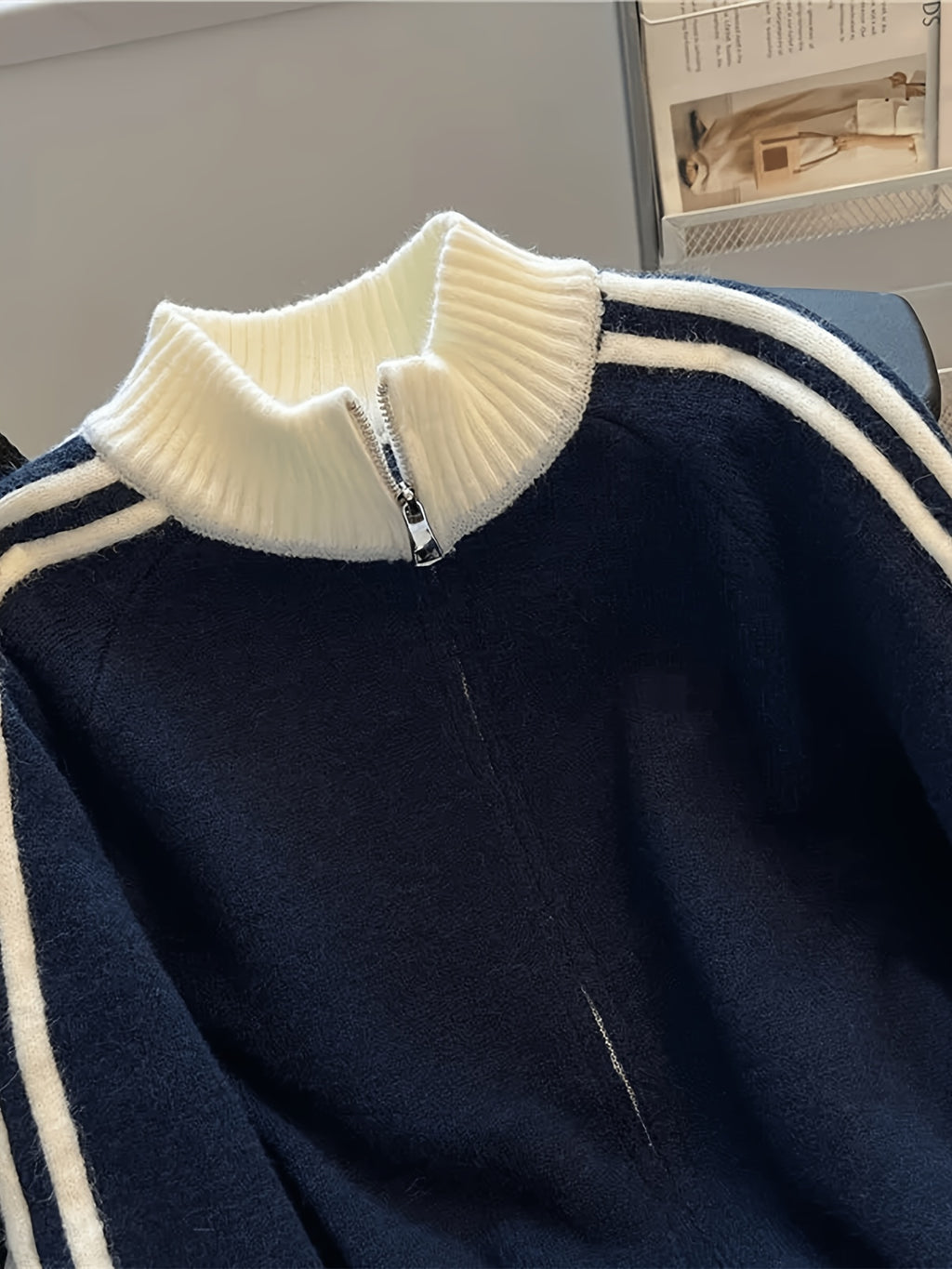 Casual Color Block Pullover Sweater