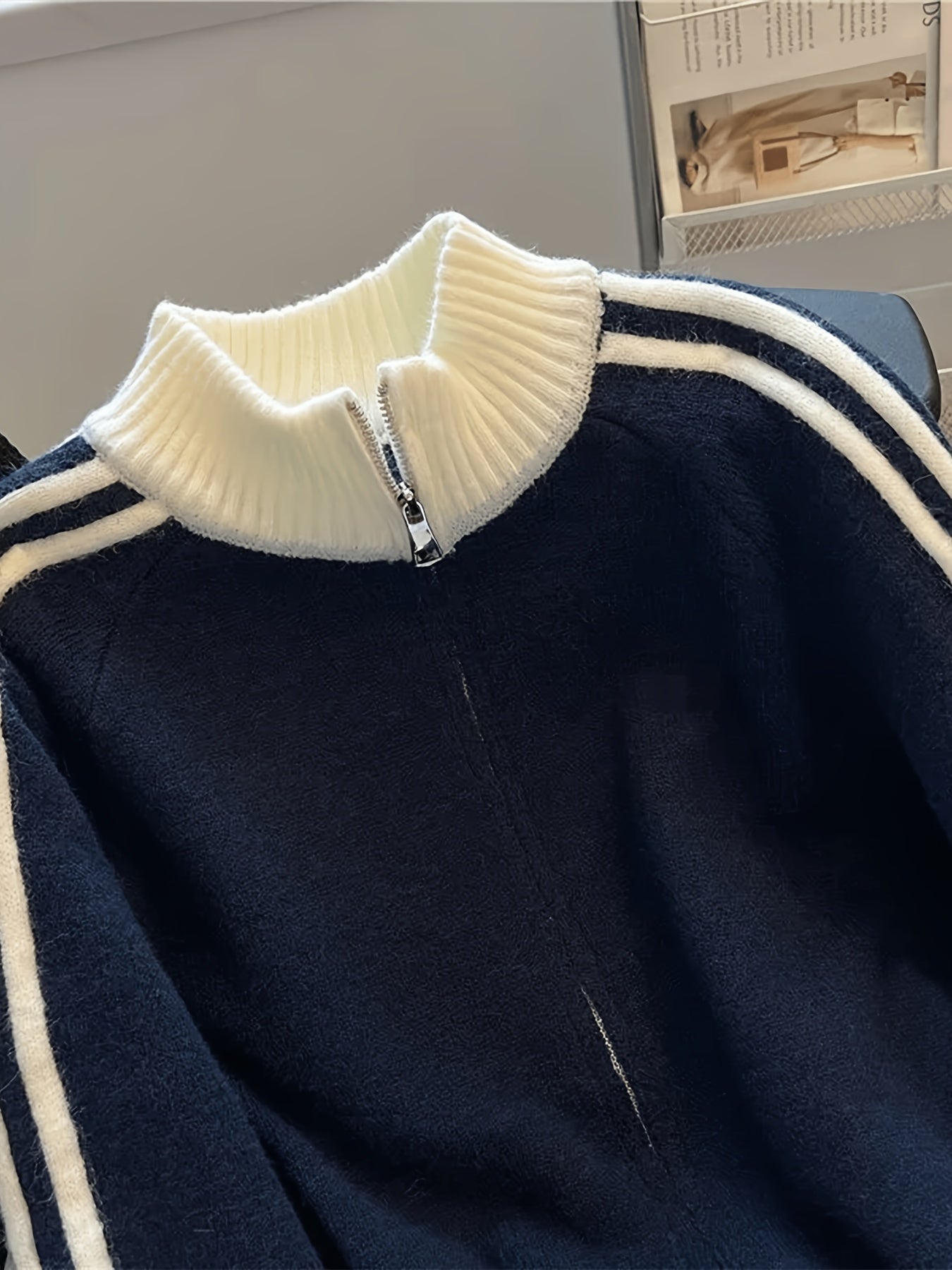 Casual Color Block Pullover Sweater