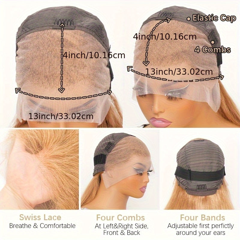 200% Density Honey Blonde Lace Front Wig