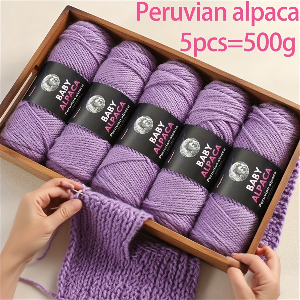 500g (5 Balls) Luxury Alpaca Wool Yarn