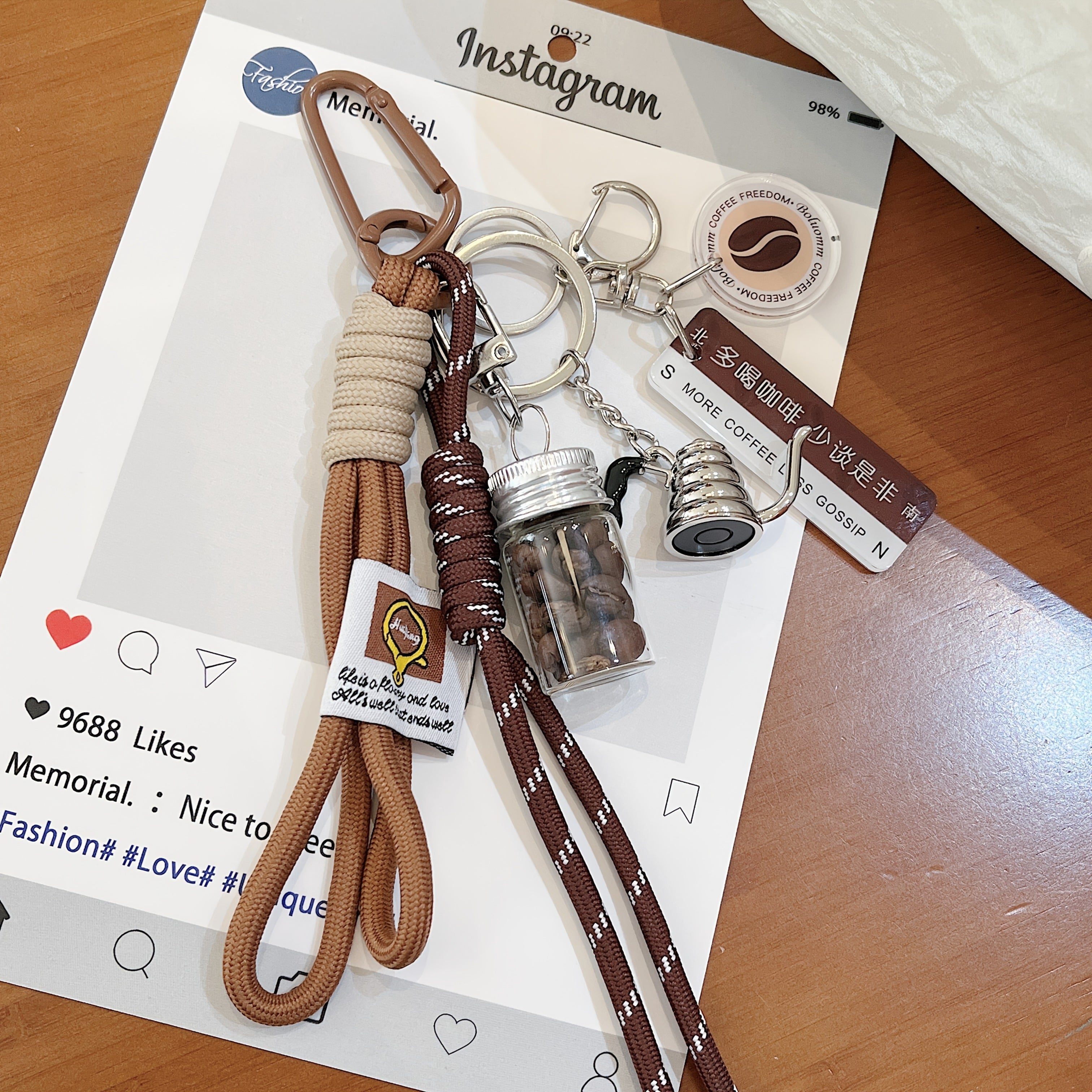 Multicolor Two-Tone Bag Charms Keychain