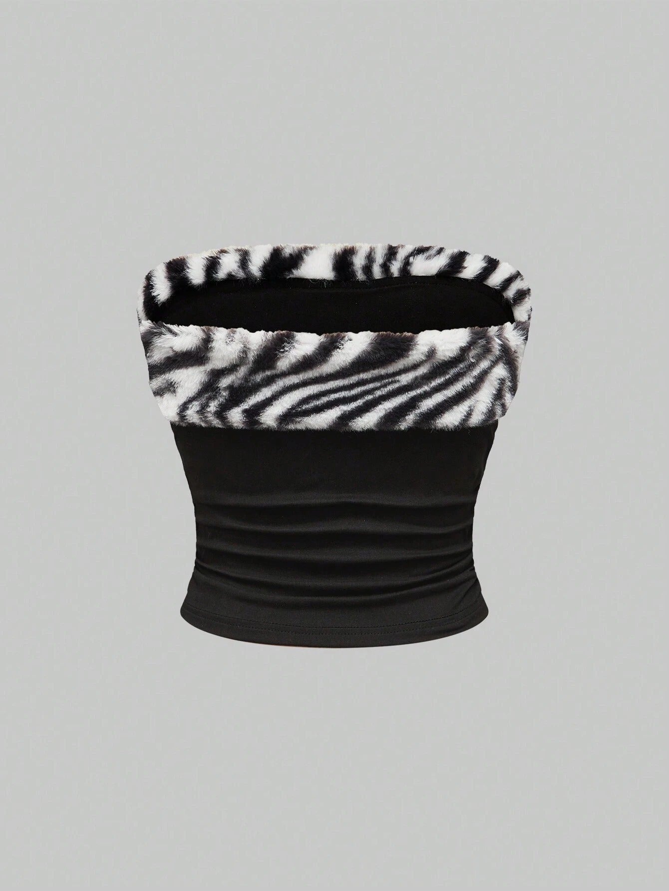 "Burning Love" Tiger Fur & Rhinestone Tube Top