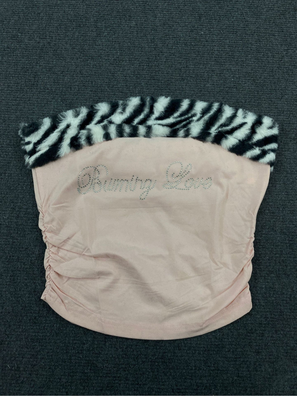 "Burning Love" Tiger Fur & Rhinestone Tube Top