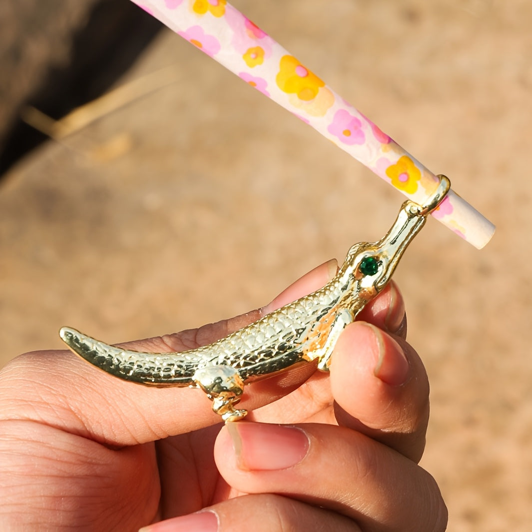 Light Golden Metal Crocodile Joint Holder