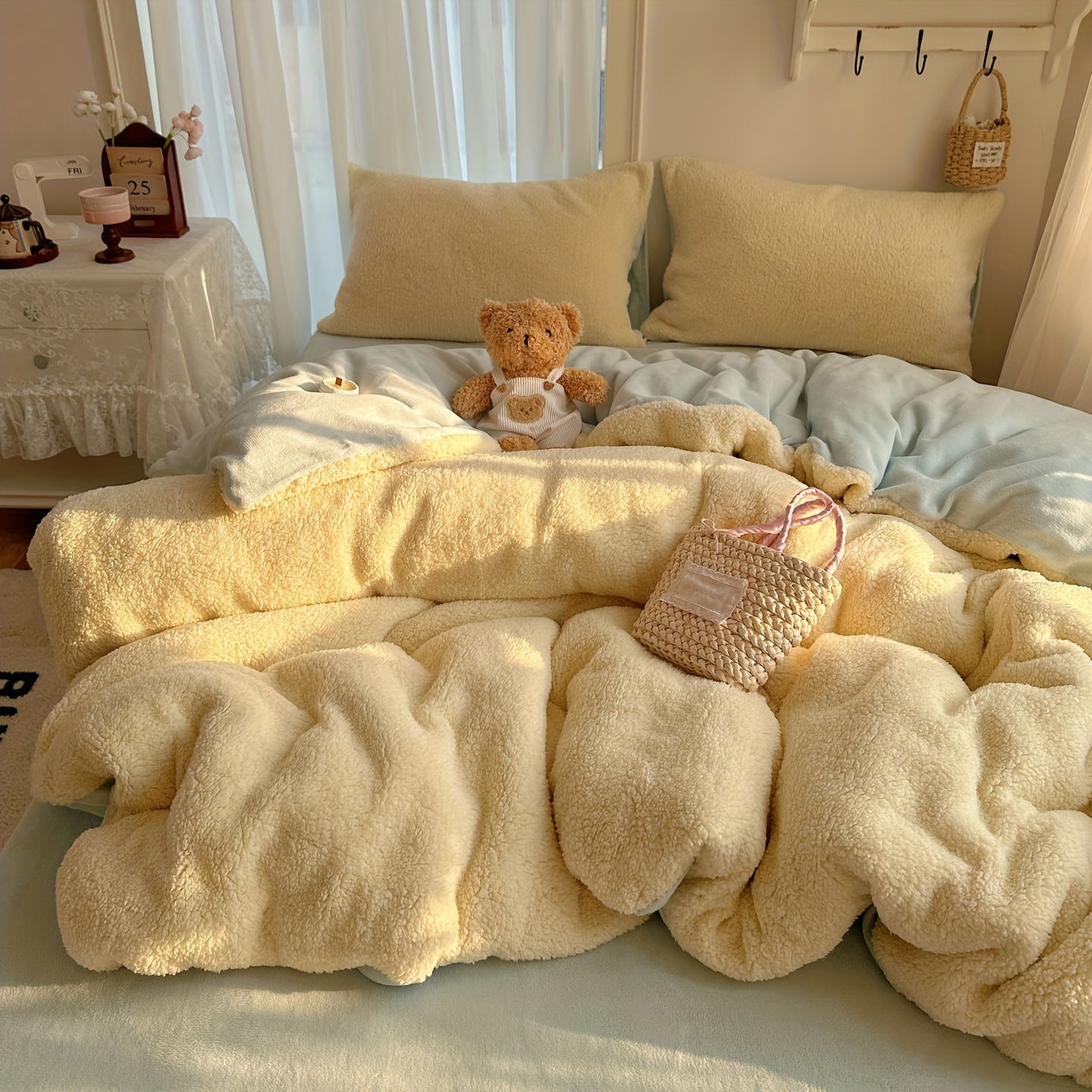 {3/4pcs} Lambskin Milk Velvet Set