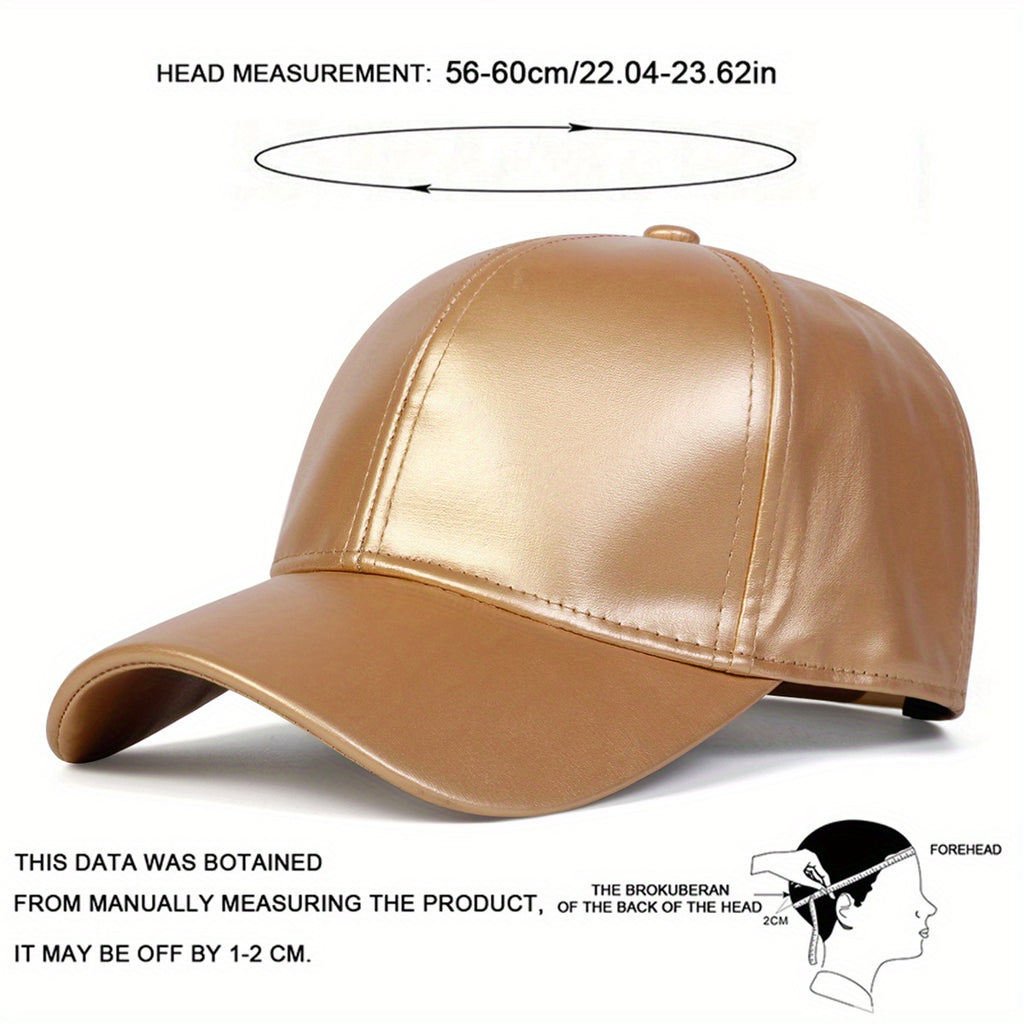 Faux Leather Baseball Cap