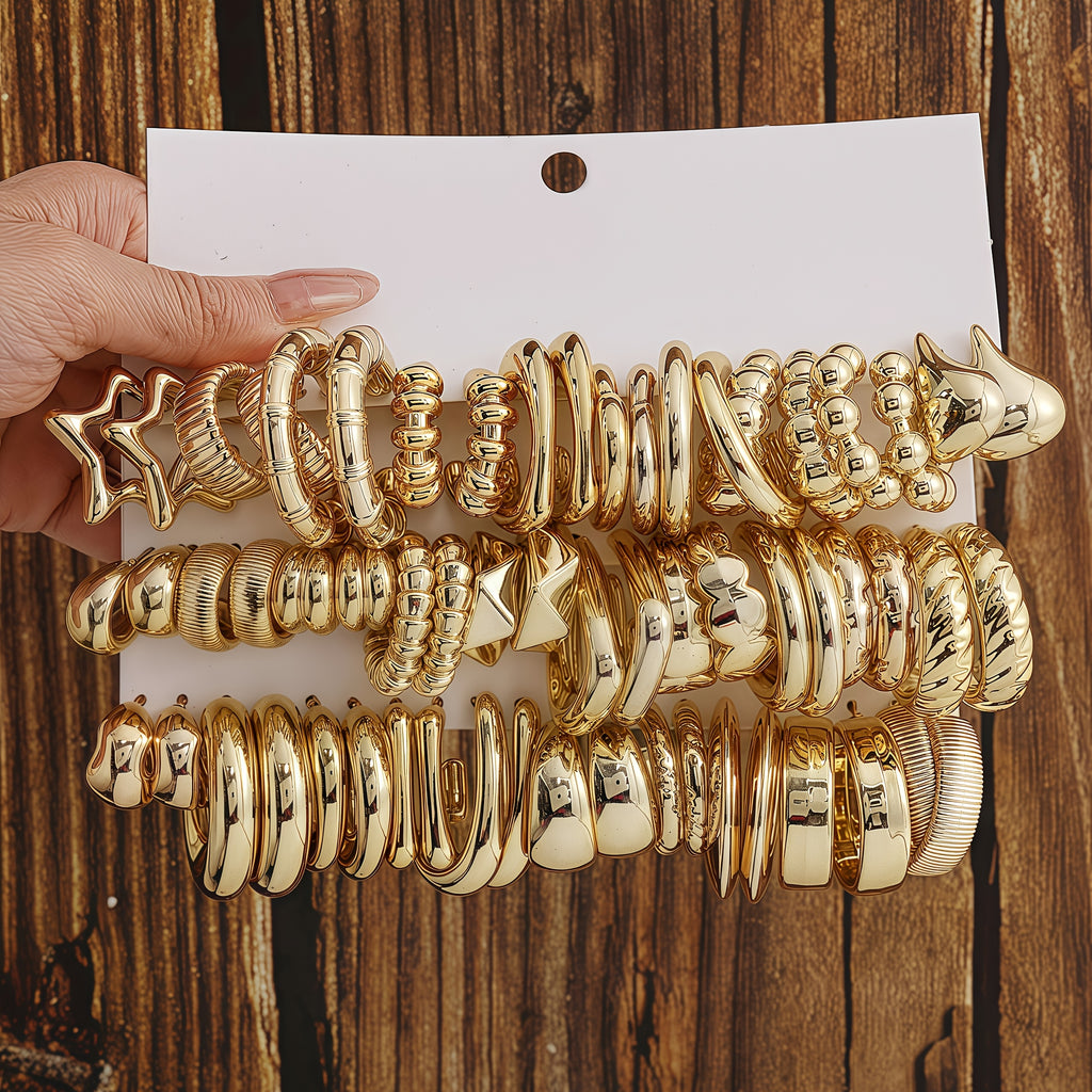 1/10/30 Pairs Resin Retro Style Earrings Set