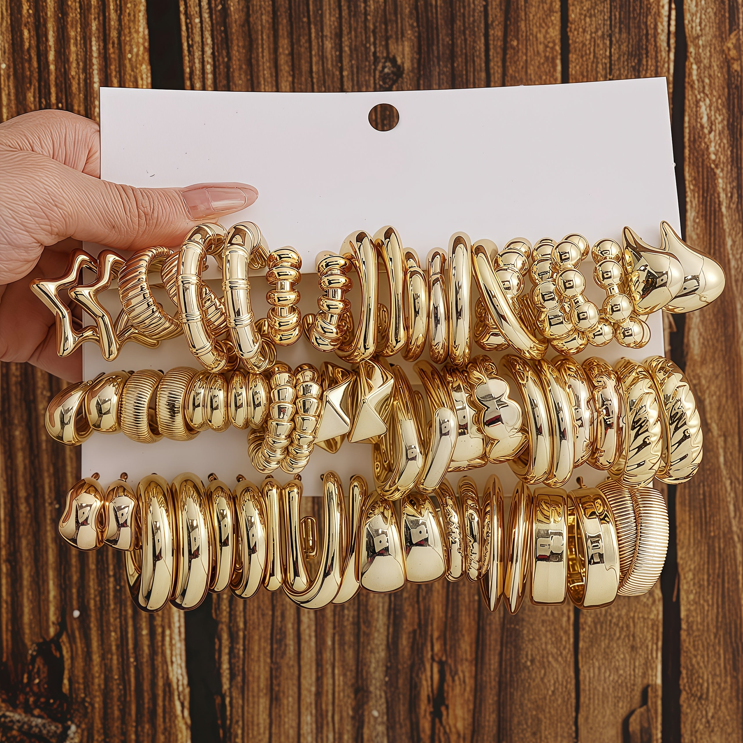 1/10/30 Pairs Resin Retro Style Earrings Set