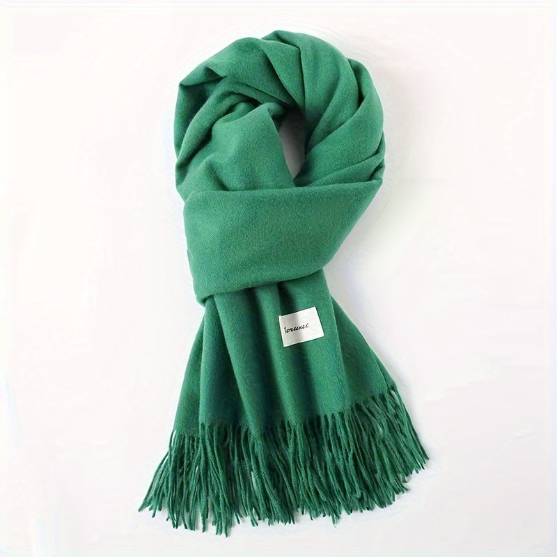 Solid Color Tassel Scarf