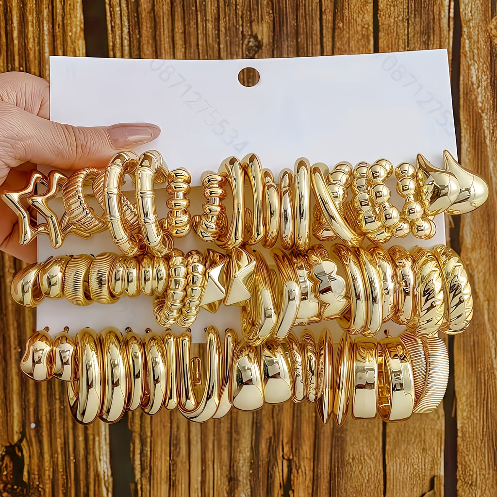 1/10/30 Pairs Resin Retro Style Earrings Set