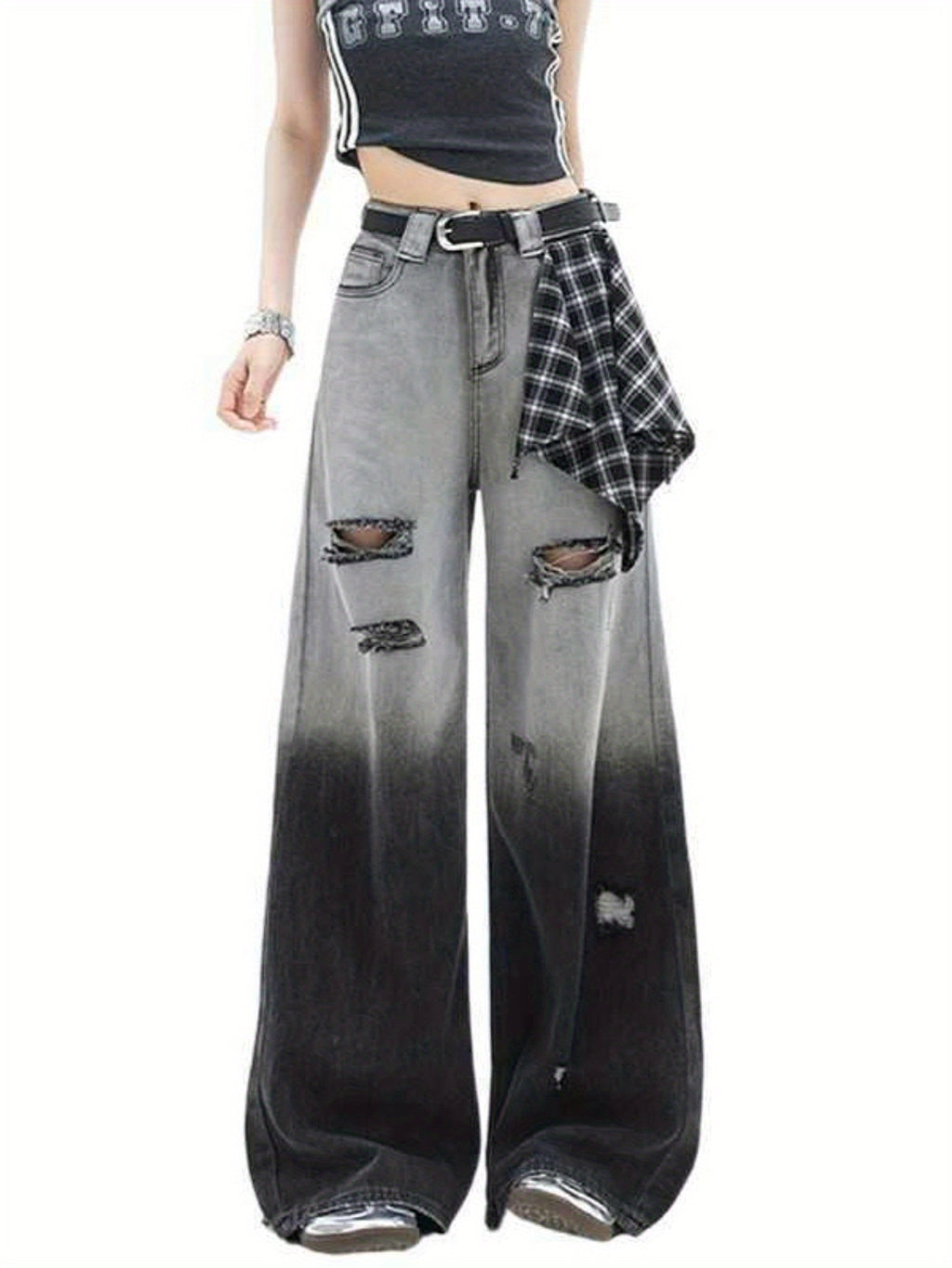 High-Waisted Wide-Leg Jeans