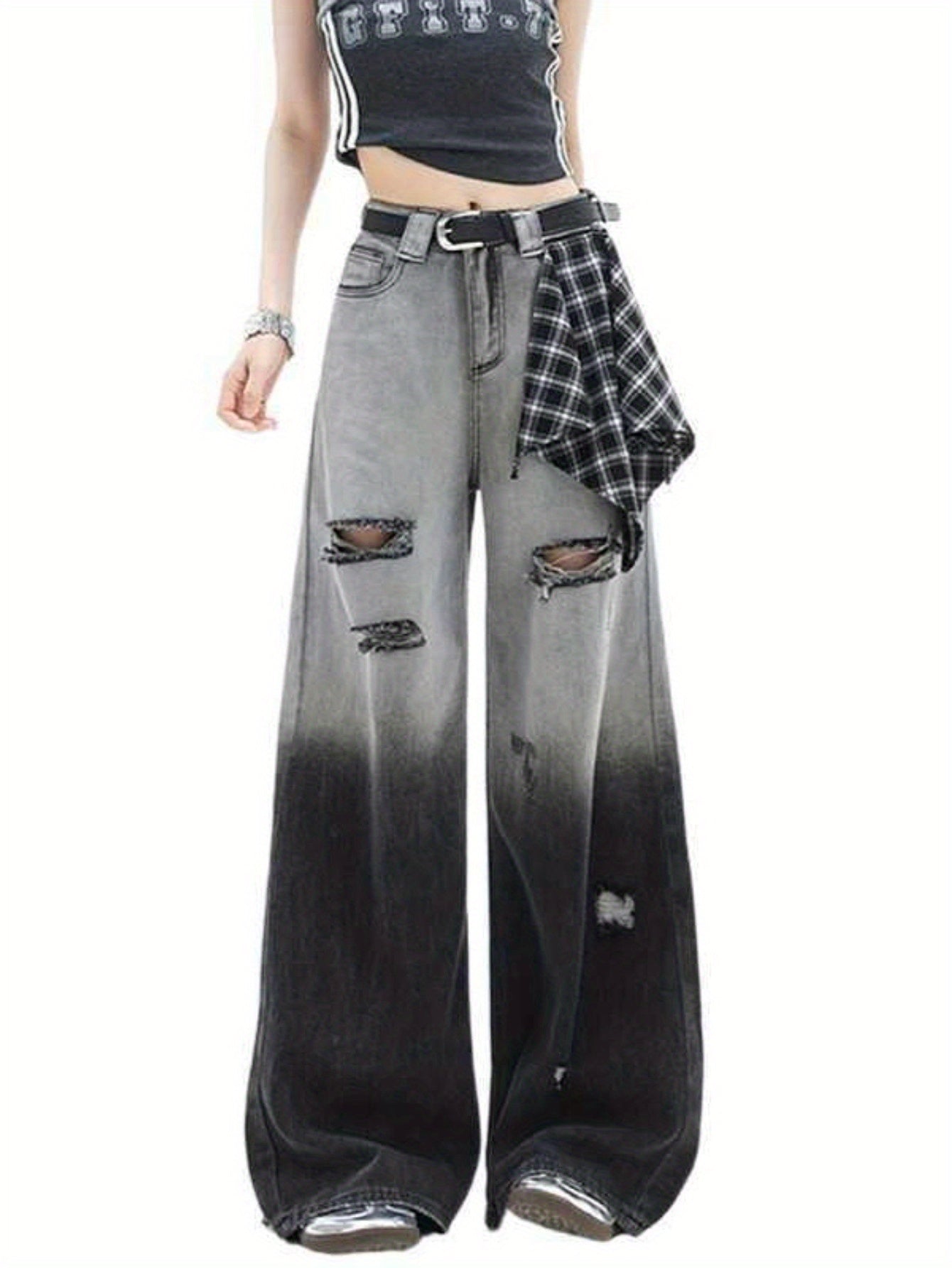 High-Waisted Wide-Leg Jeans