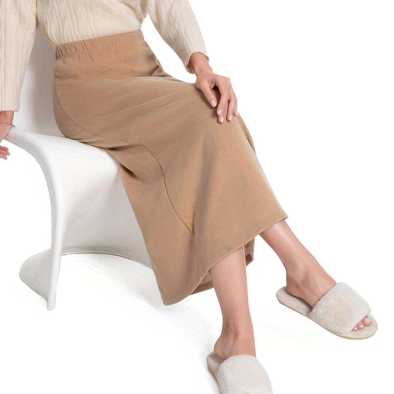 Fleece-Lined Thickened Warm Skirt