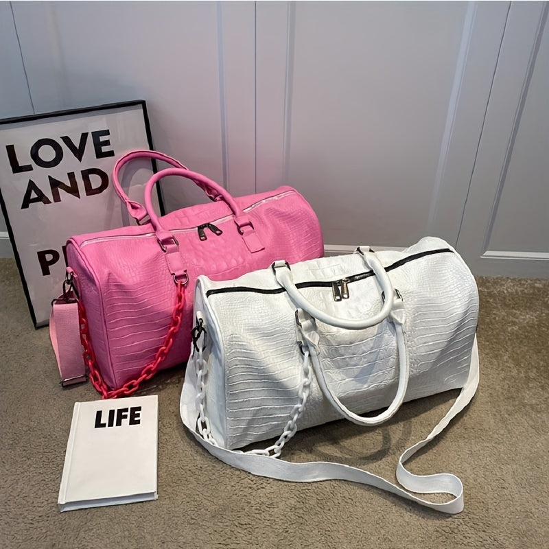 Large Capacity Crocodile Embossed Sports Bag