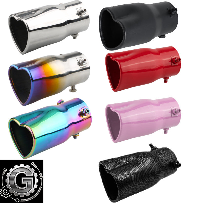 {1pc} 2.48" Stainless Steel Heart-Shaped Exhaust Tip