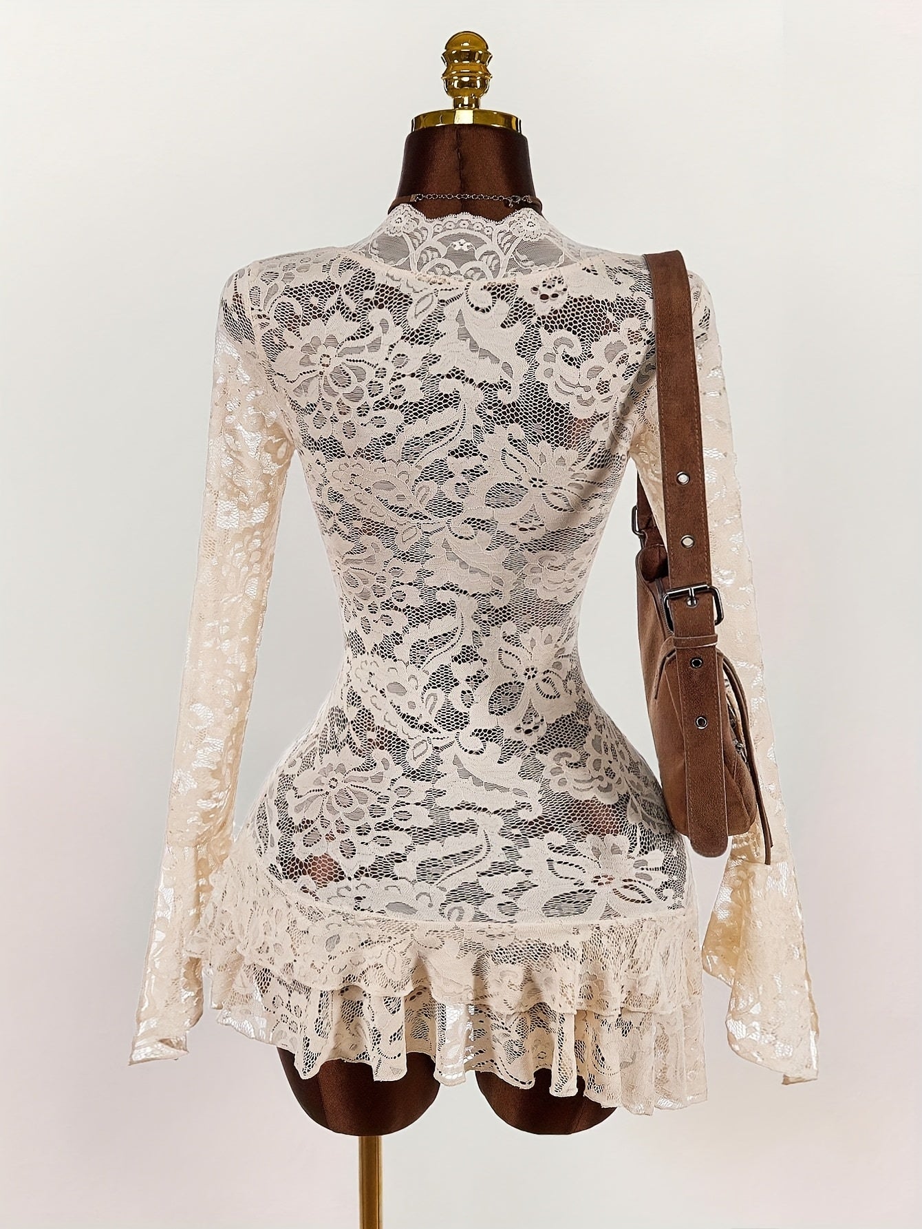 Women'S Bohemian Party & Festival Dress - Sheer V-Neck Mini Dress, Form-Fitting Party Outfit for Nightclub, Beach, Casual Outings - Lightweight Summer Dress for Women, Nightclub Attire, Elegant Design, Delicate Detailing, Boh