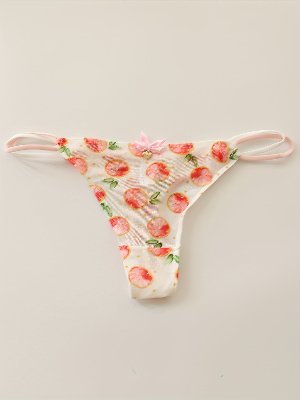 Sheer Lace-like Mesh Thong Underwear