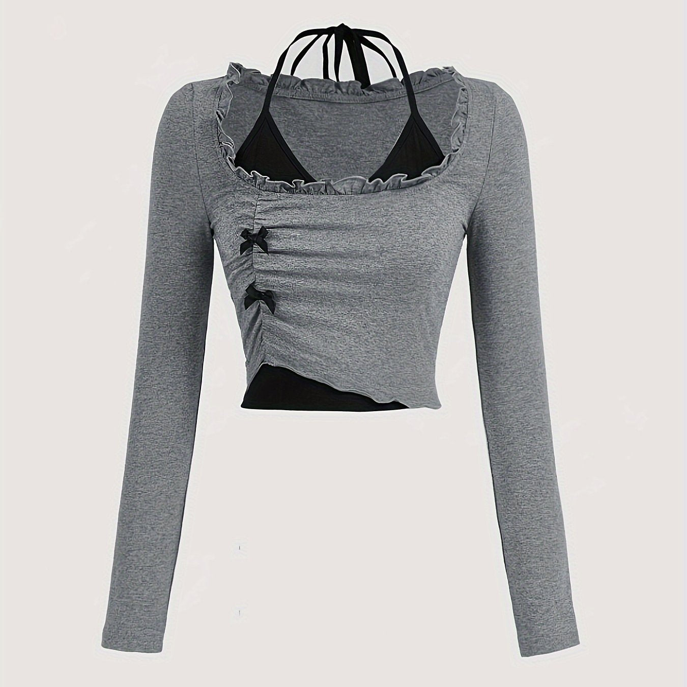 Halter Neck Top with Adjustable Bow Tie Detail